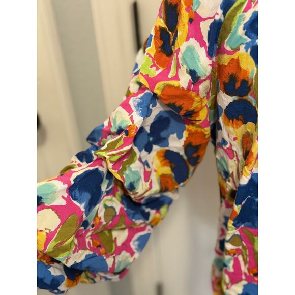 Coco Bianco XL Tie Waist Romantic Top Cottagecore Scandi Girl Floral Blouse - Picture 3 of 8